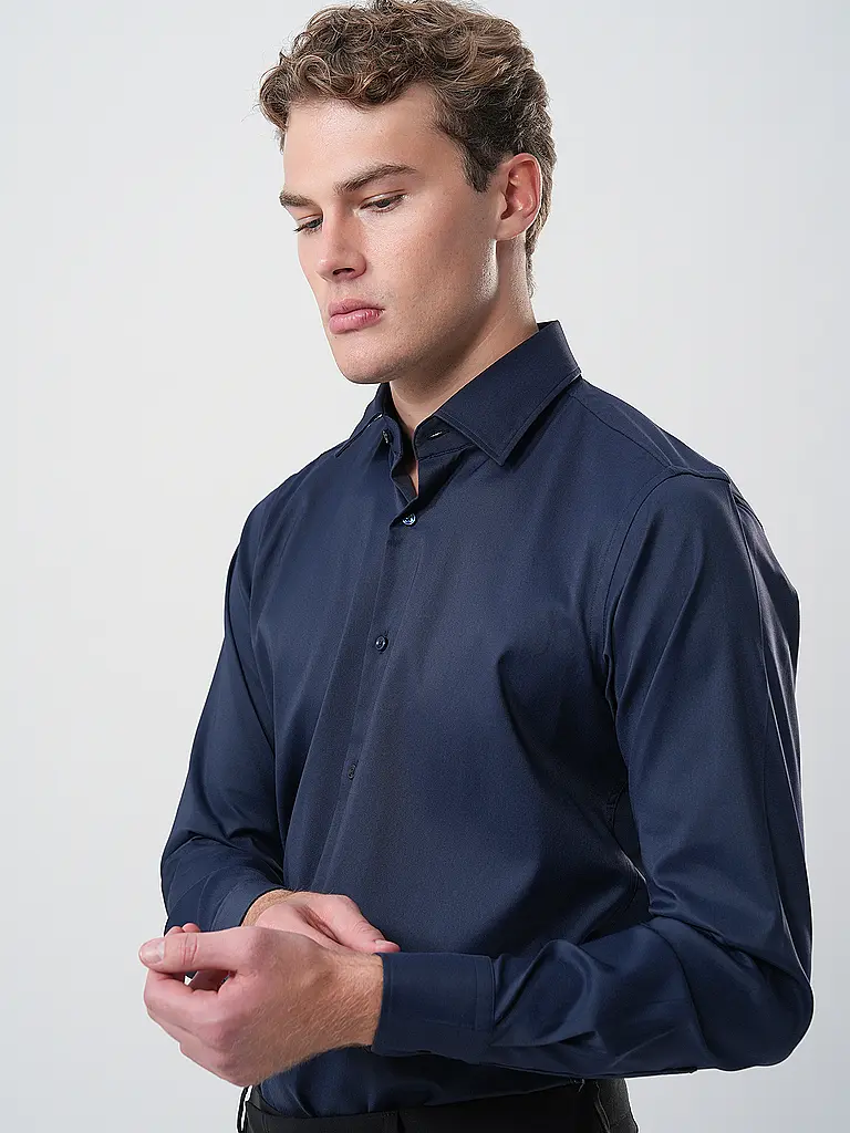 BOSS | Chemise Slim Fit HANK | Bleu foncé