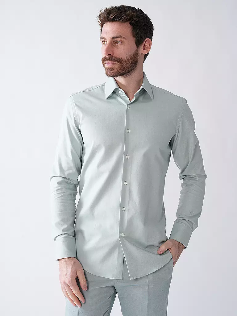 BOSS | Hemd Slim Fit  H-HANK | Vert clair
