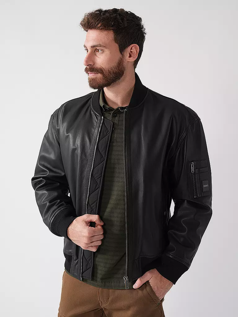 BOSS | Lederjacke JUGE | Noir