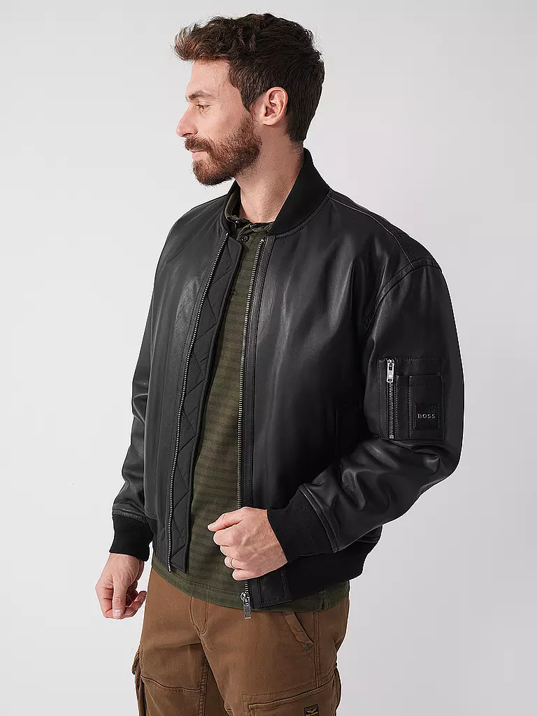 BOSS | Lederjacke JUGE | Noir