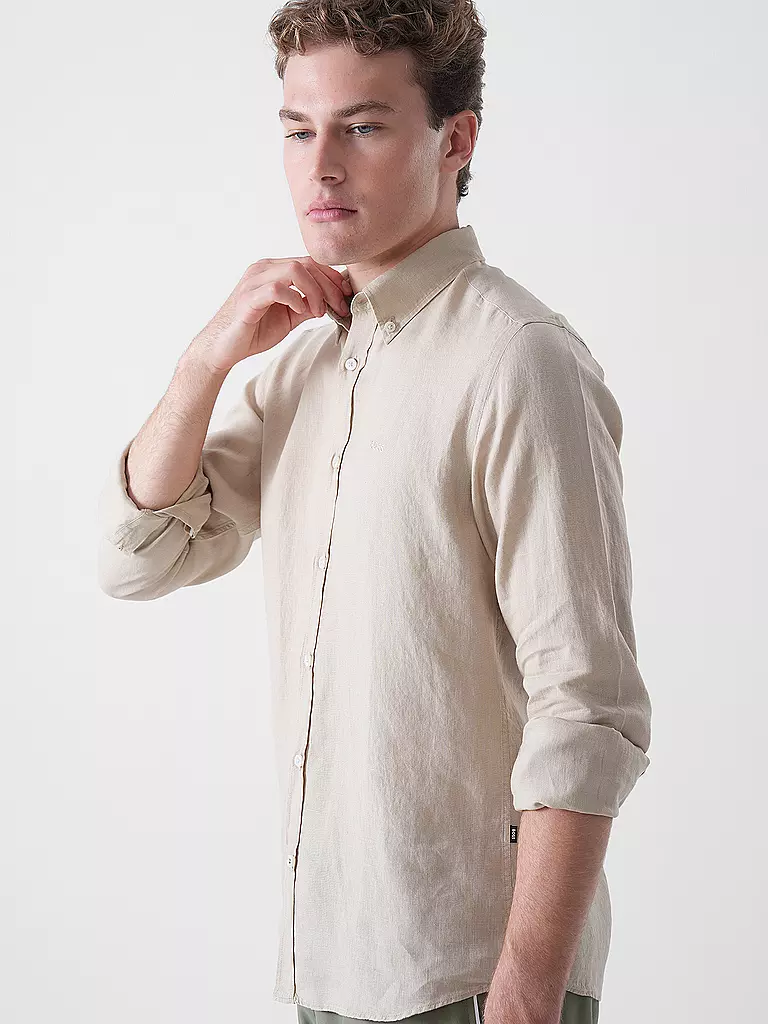 BOSS | Leinenhemd Slim Fit H-ROAN | beige