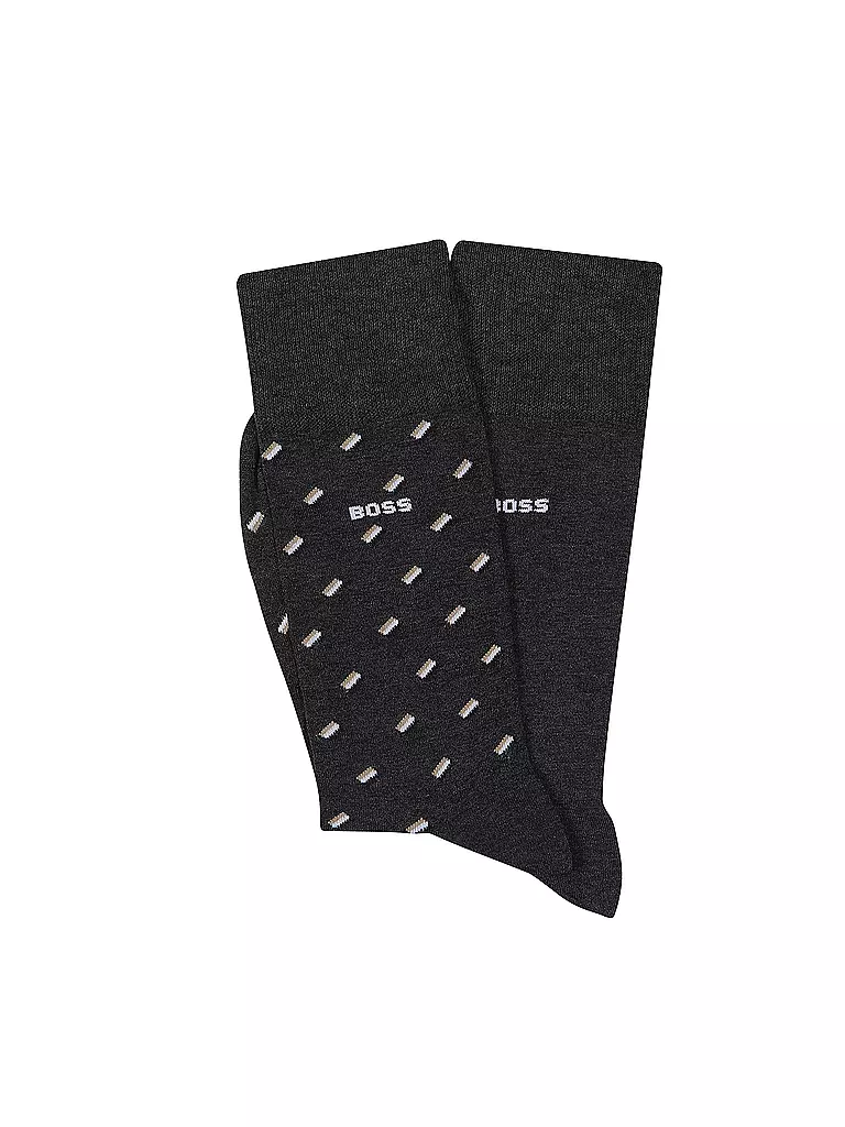 BOSS | Lot de 2 paires de chaussettes charcoal | grau