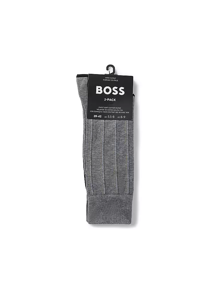 BOSS | Lot de 2 paires de chaussettes gris moyen | 