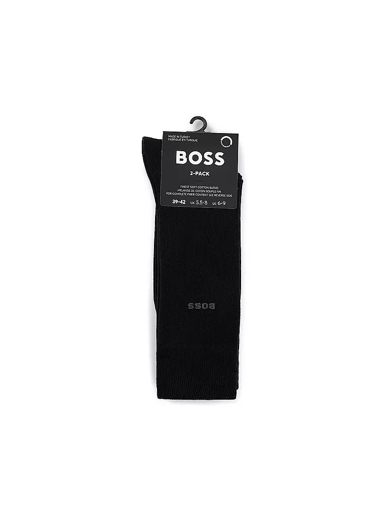 BOSS | Lot de 2 paires de chaussettes noires | 