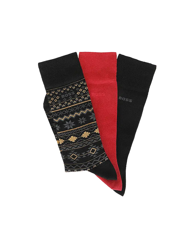 BOSS | Lot de 3 paires de chaussettes open miscellaneous | Noir