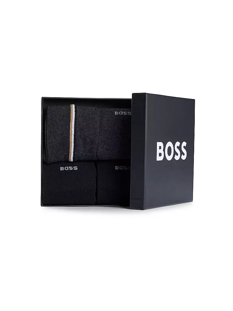 BOSS | Lot de 4 paires de chaussettes noires | Noir