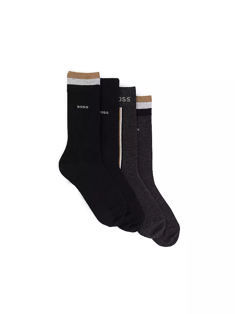 BOSS | Lot de 4 paires de chaussettes noires |