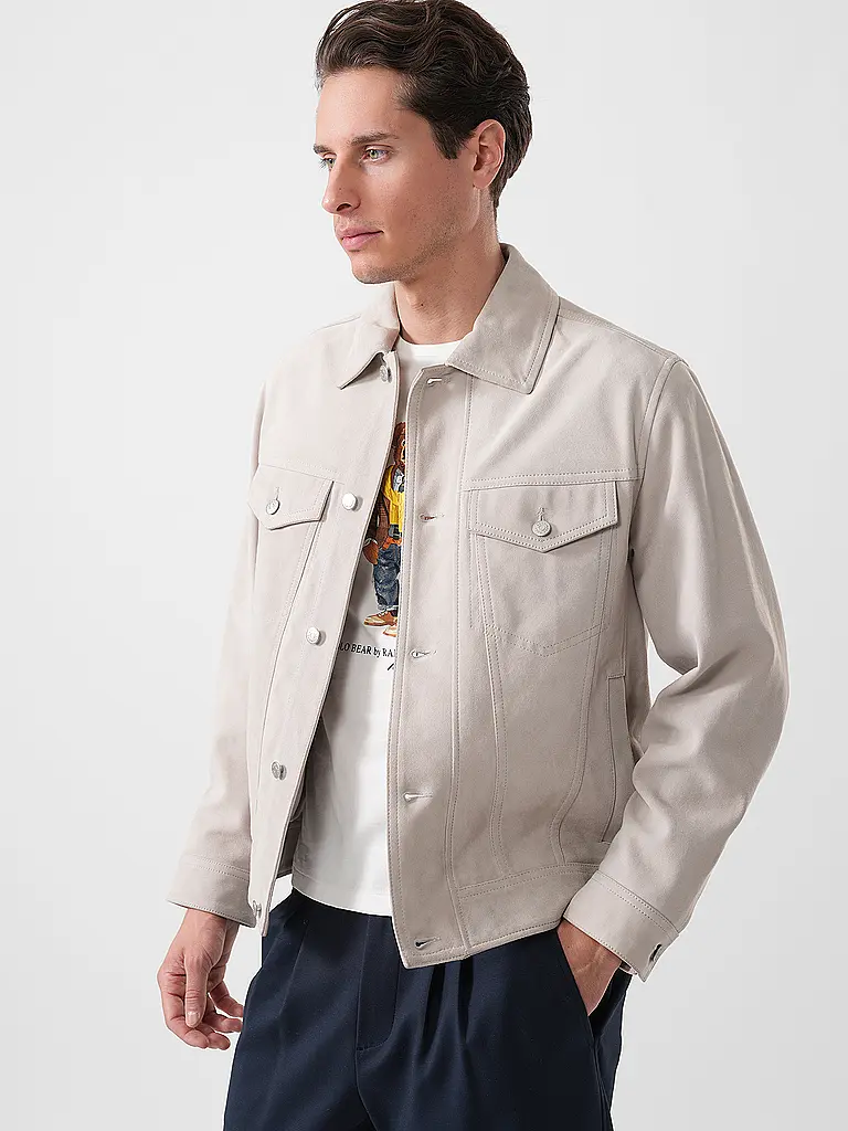 BOSS | Nom du produit: Veste en cuir JOHOT | Beige