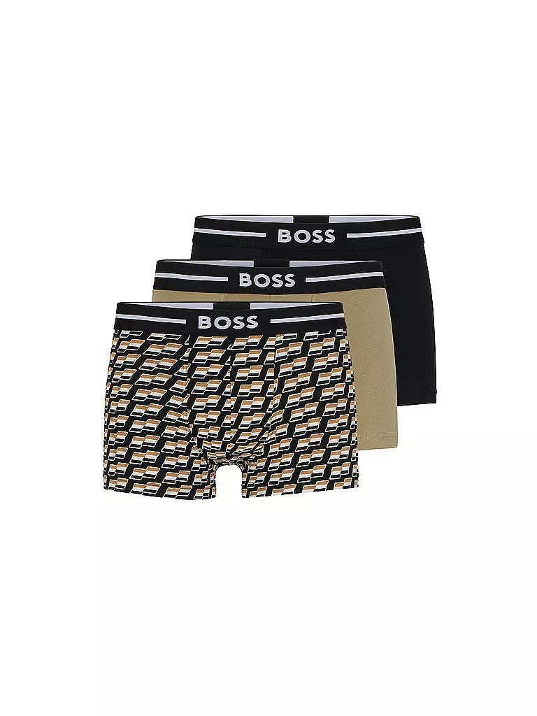 BOSS | Pants lot de 3 noir olive à motifs | schwarz