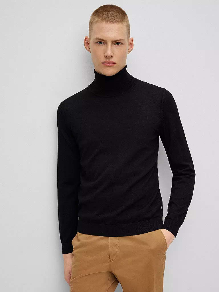 BOSS | Pull à col roulé slim fit MUSSO | Noir