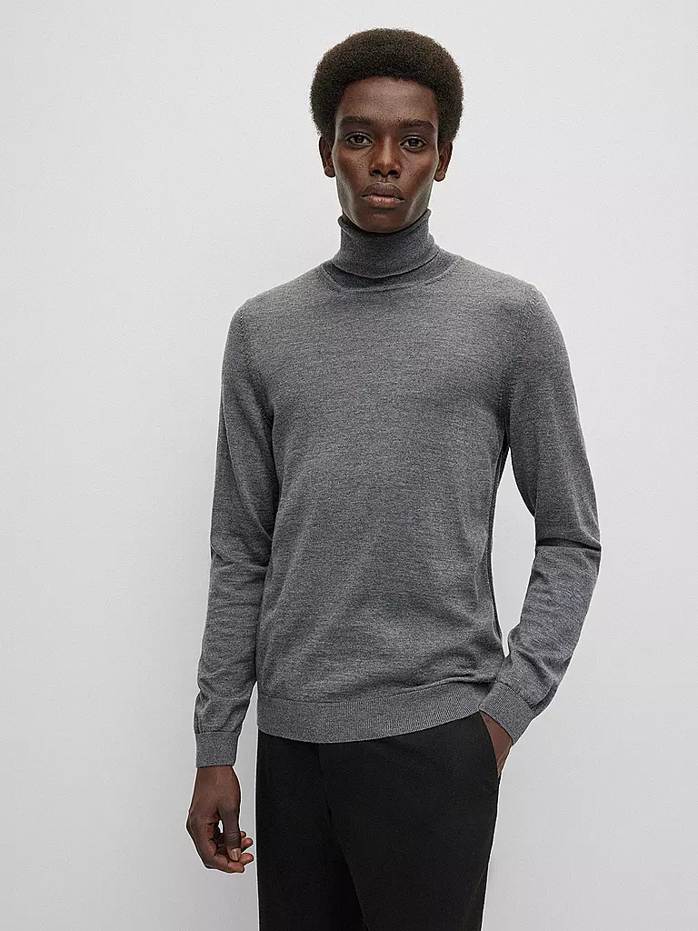 BOSS | Pull à col roulé slim fit MUSSO | Gris
