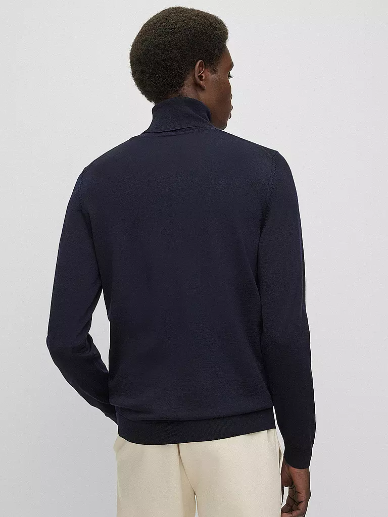 BOSS | Pull à col roulé Slim Fit MUSSO | dunkelblau
