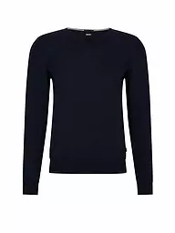 BOSS | Pull coupe slim LENO-P | Bleu foncé