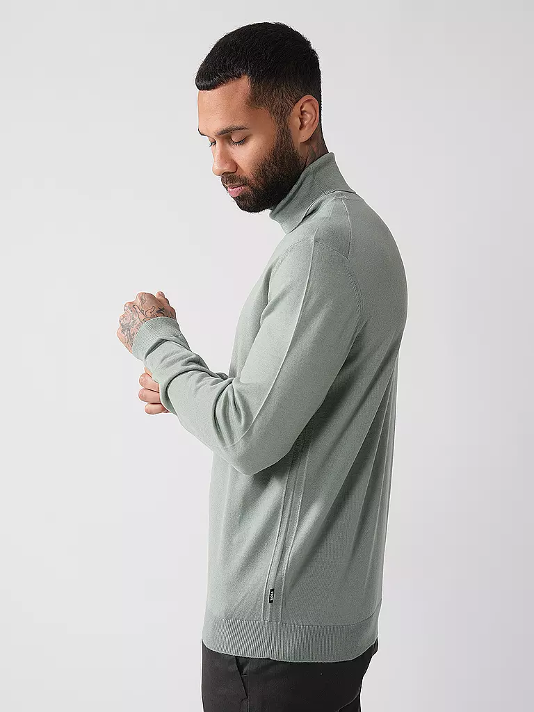 BOSS | Rollkragenpullover Slim Fit MUSSO | hellgrün