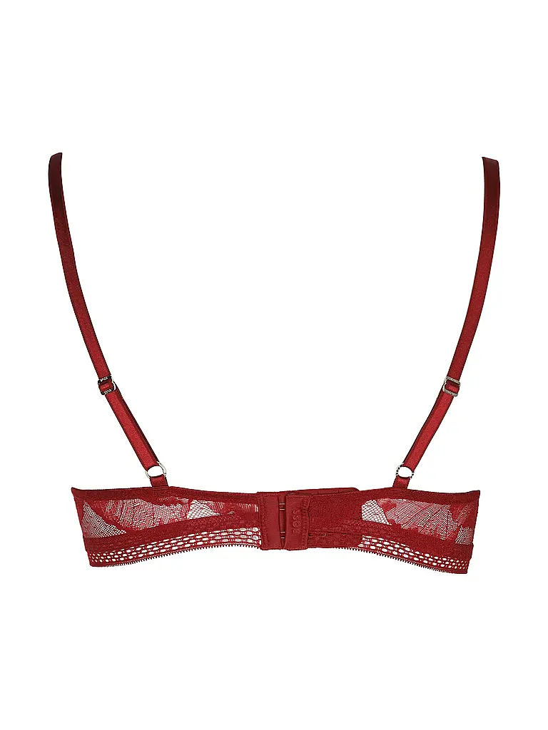 BOSS | Soutien-gorge à armatures HALF PAD_PEONY LACE rouge foncé | Rouge foncé