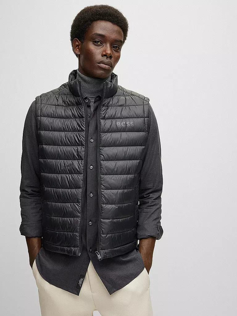 BOSS | Steppgilet | schwarz