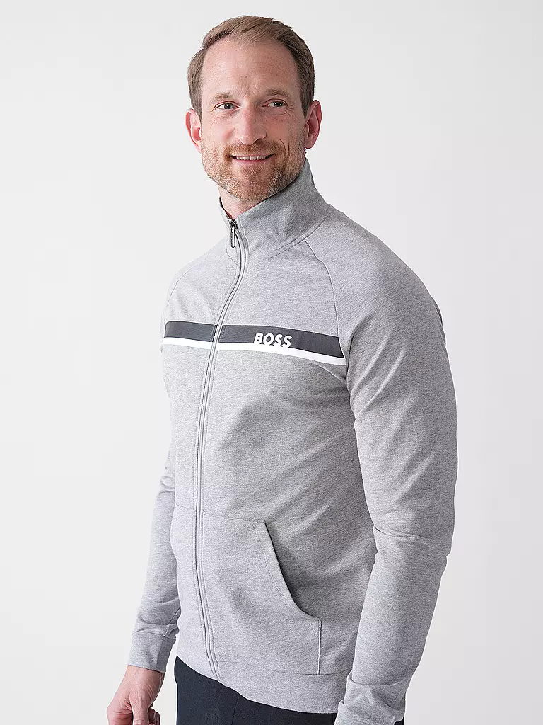 BOSS | Sweat-shirt de détente zippé | hellgrau