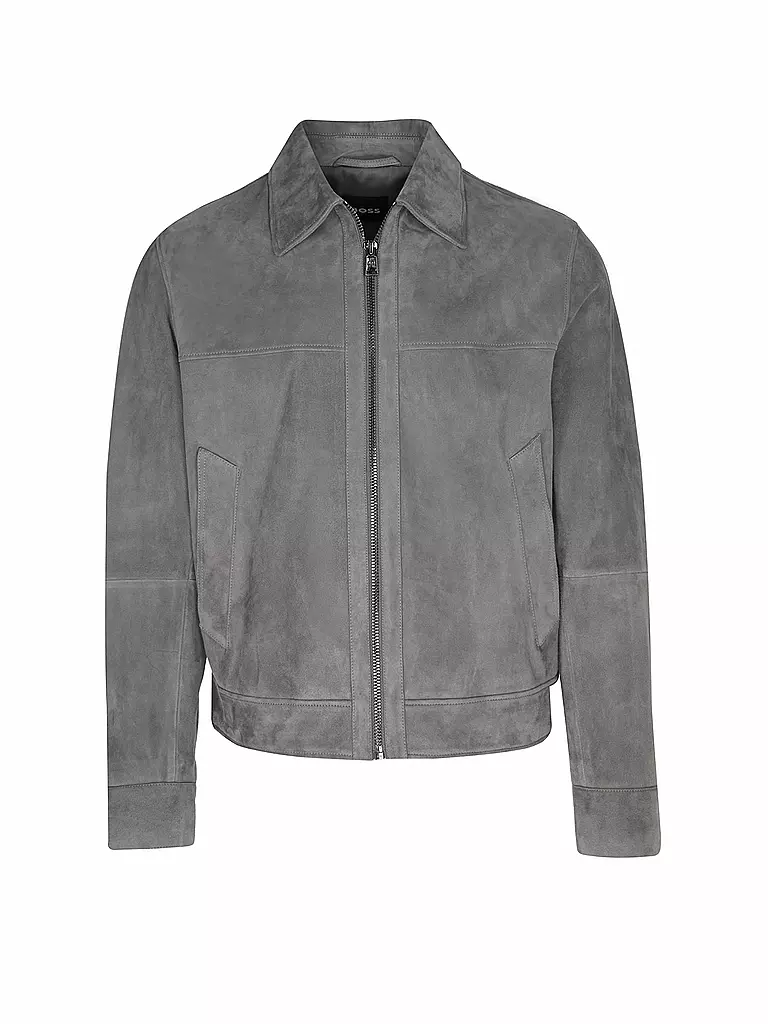 BOSS | Veste en cuir H-MALBANO5 | grau