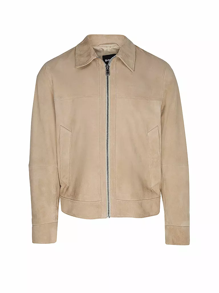 BOSS | Veste en cuir H-MALBANO5 | beige