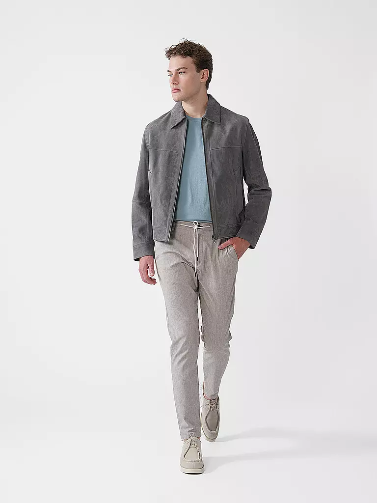 BOSS | Veste en cuir H-MALBANO5 | grau