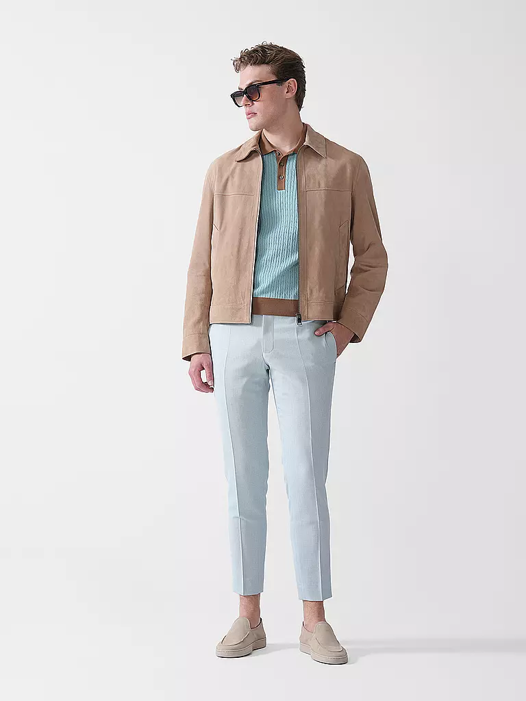 BOSS | Veste en cuir H-MALBANO5 | beige
