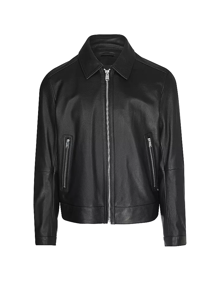 BOSS | Veste en cuir H-MAPSON4 | schwarz