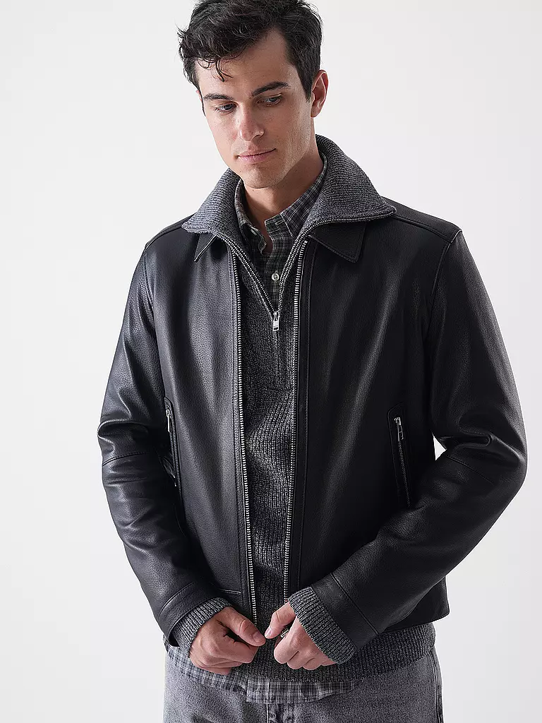BOSS | Veste en cuir H-MAPSON4 | 