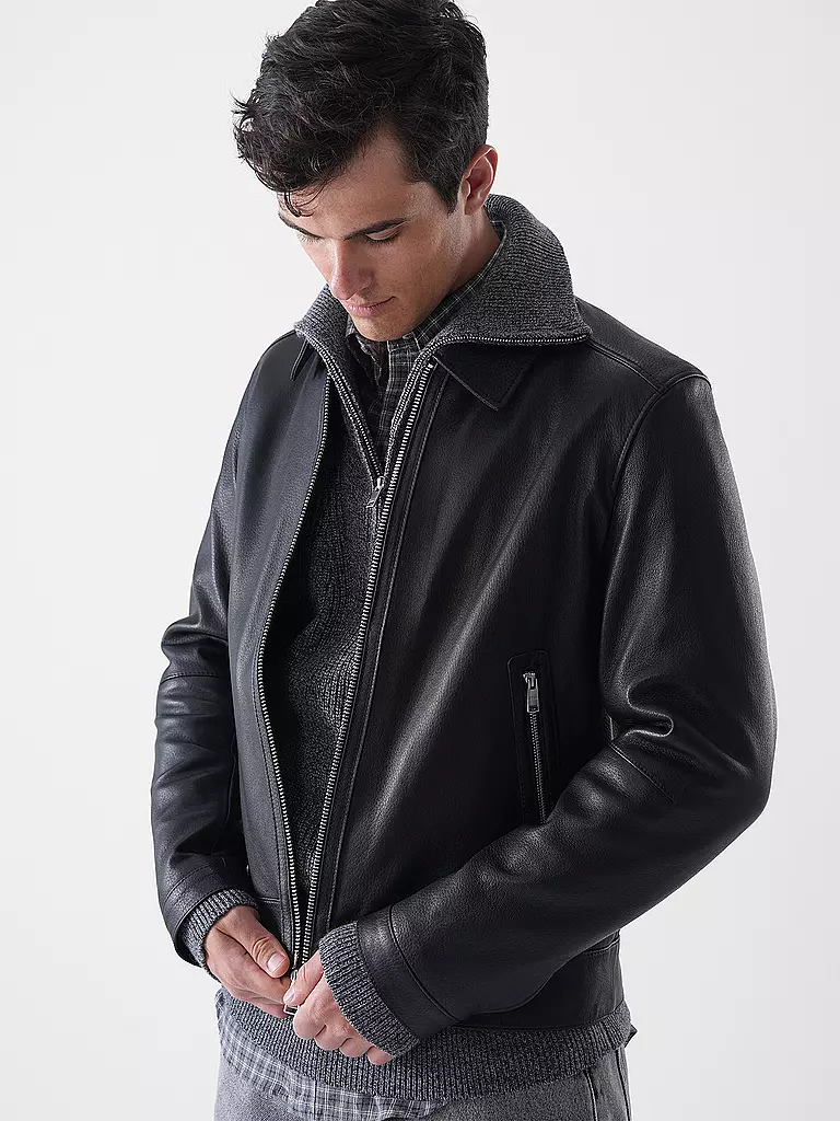 BOSS | Veste en cuir H-MAPSON4 | 