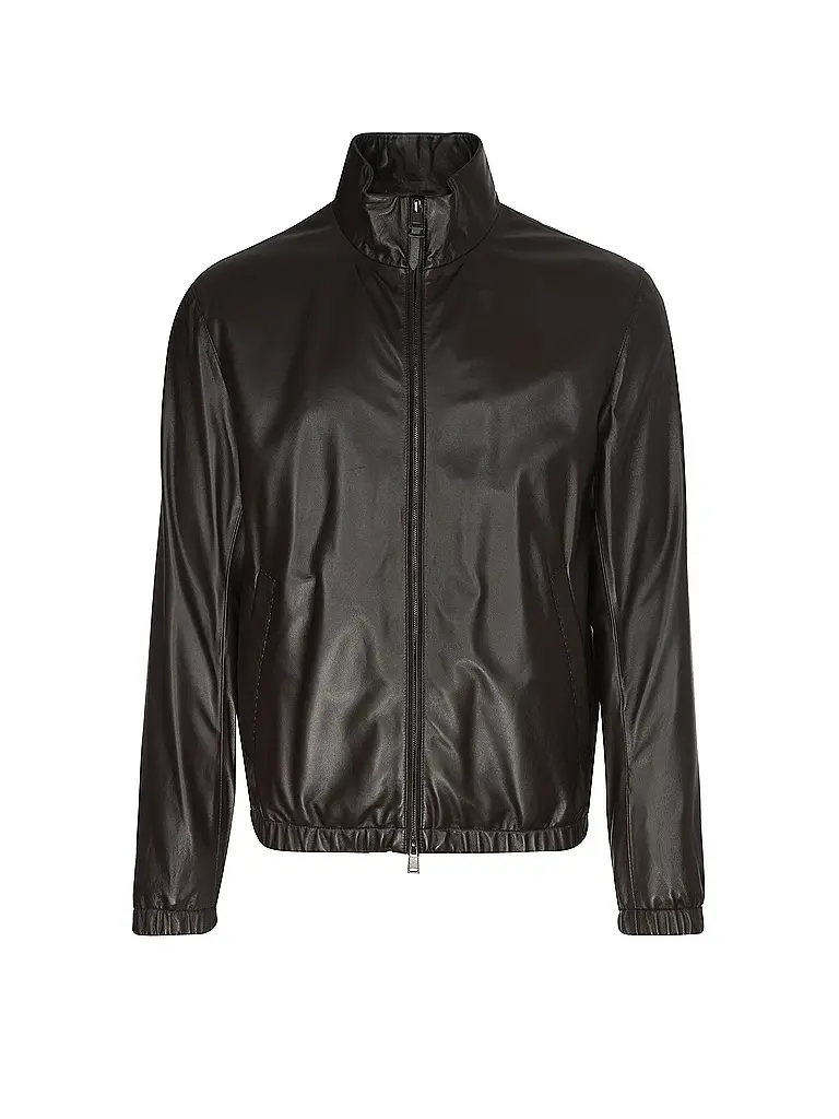 BOSS | Veste en cuir L-MUBUK2 | Marron
