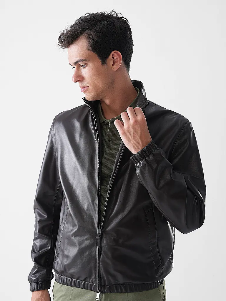 BOSS | Veste en cuir L-MUBUK2 | 