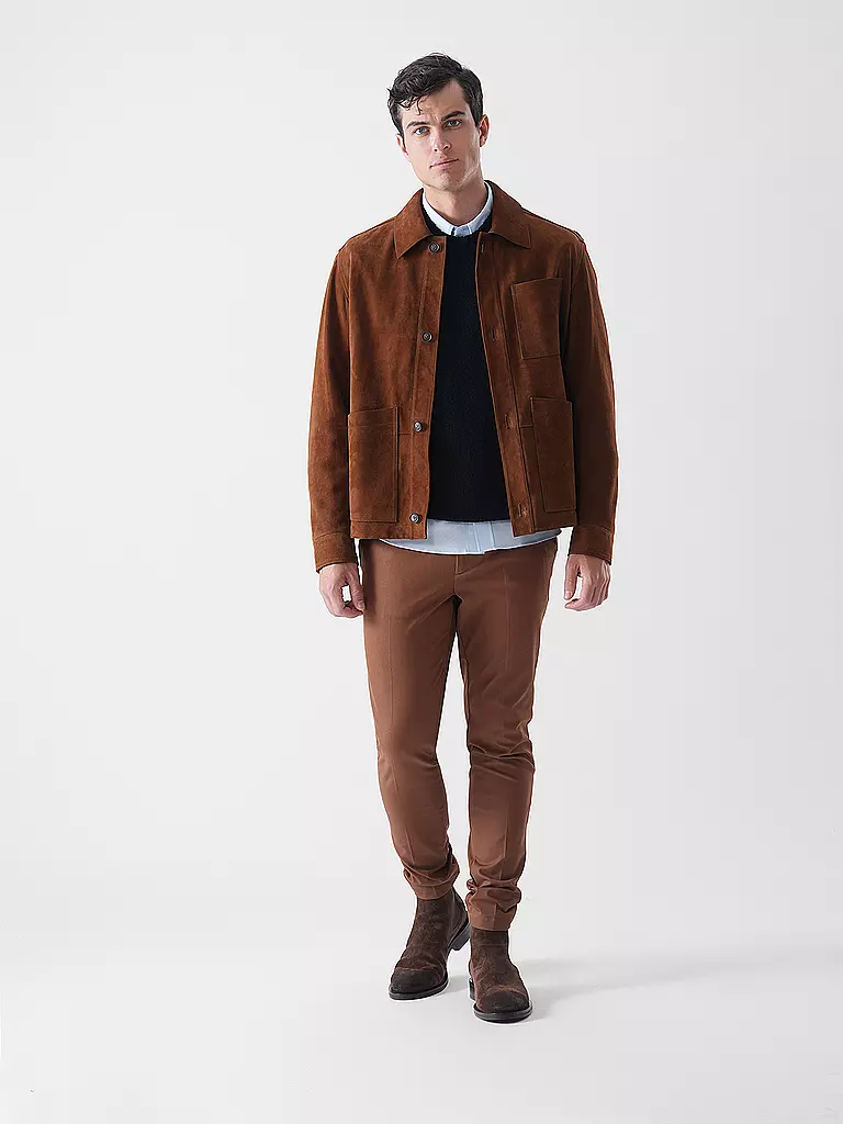 BOSS | Veste en cuir | braun