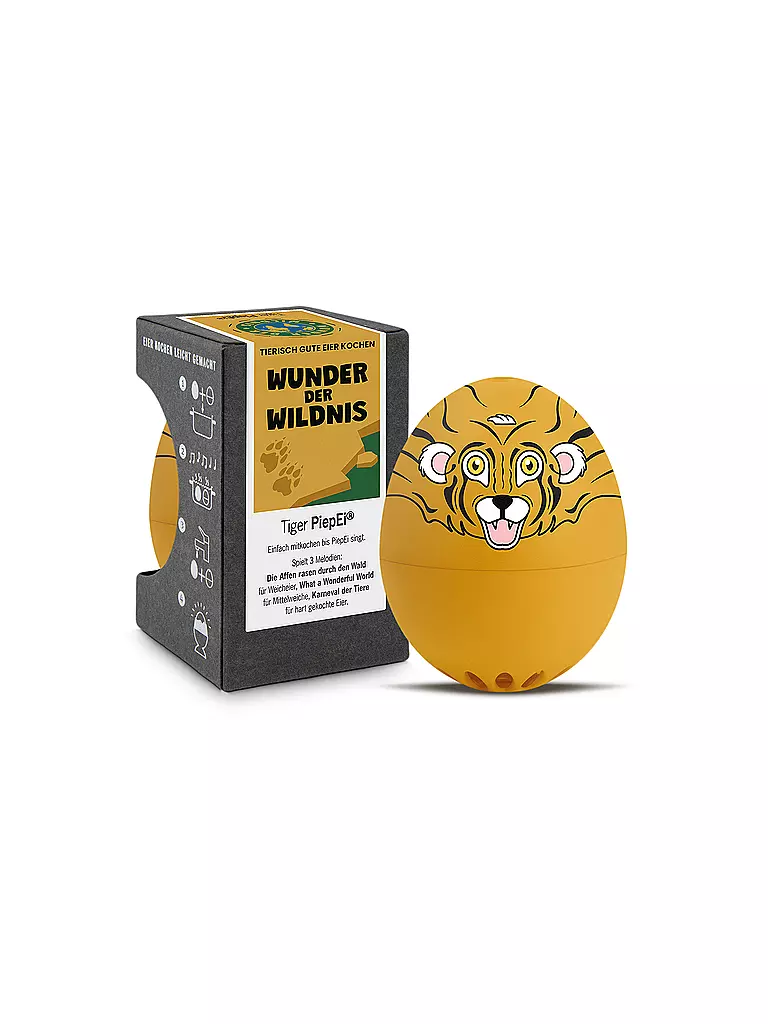 BRAINSTREAM | Minuteur de cuisine - PiepiEi Merveille de la nature sauvage 3 niveaux de cuisson Tigre | Orange