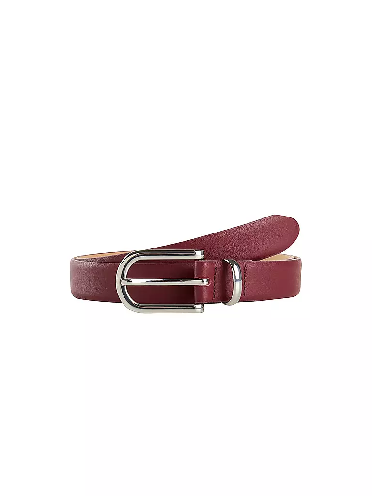 BRAX | Ceinture en cuir | Rouge foncé