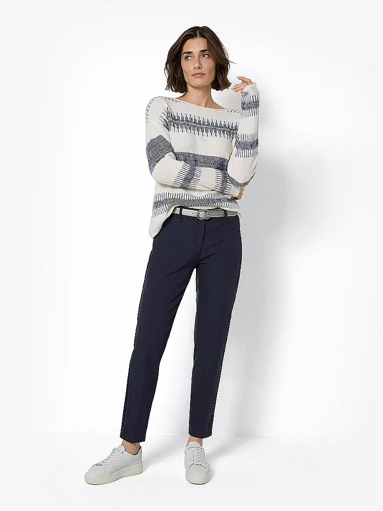 BRAX | Pantalon de tailleur coupe droite 7/8 MARON S | Bleu foncé