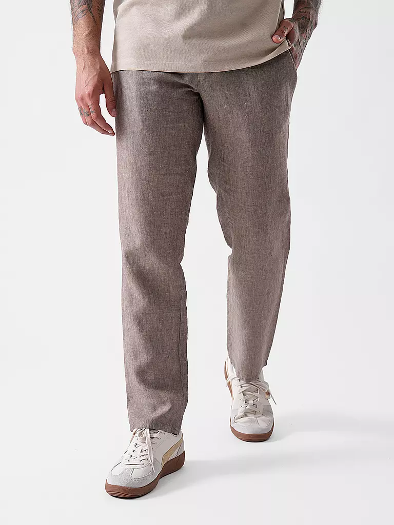 BRAX | Pantalon en lin FABIO JOK | hellbraun