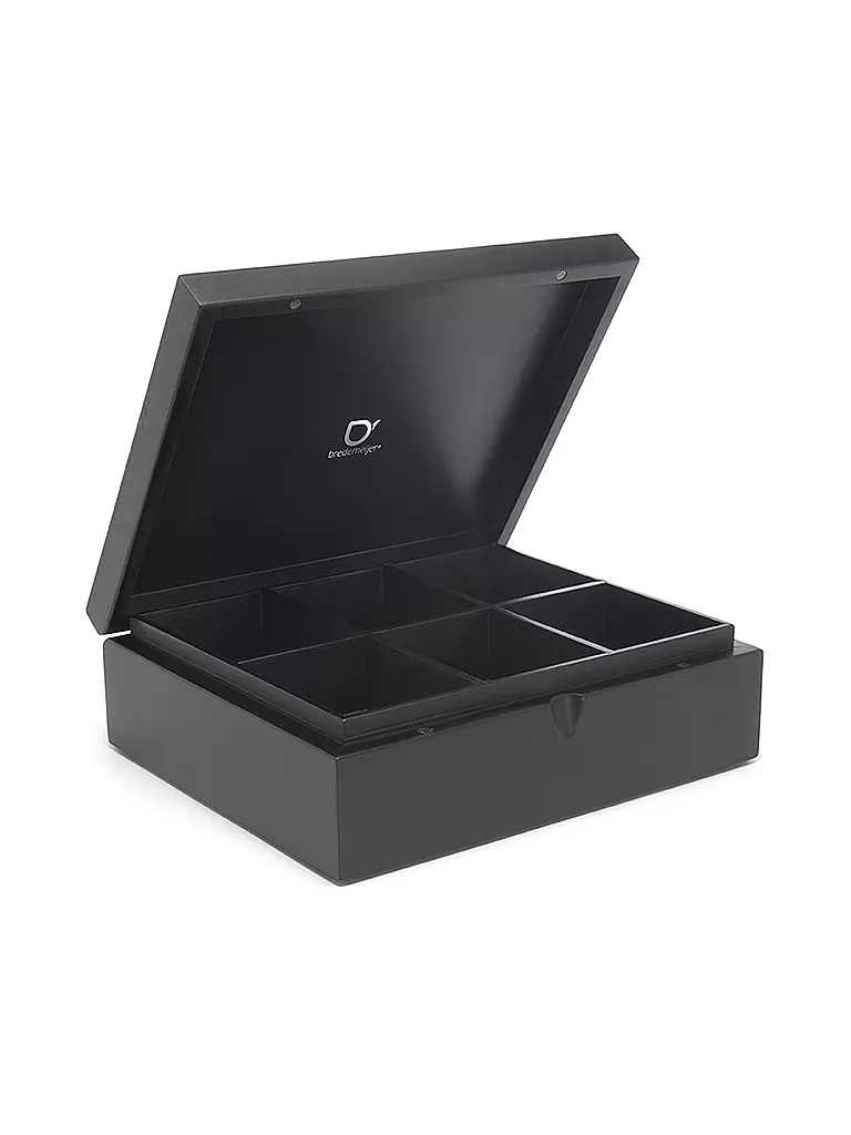 BREDEMEIJER | Boîte à sachets de thé 6 compartiments Bambou Noir | Noir