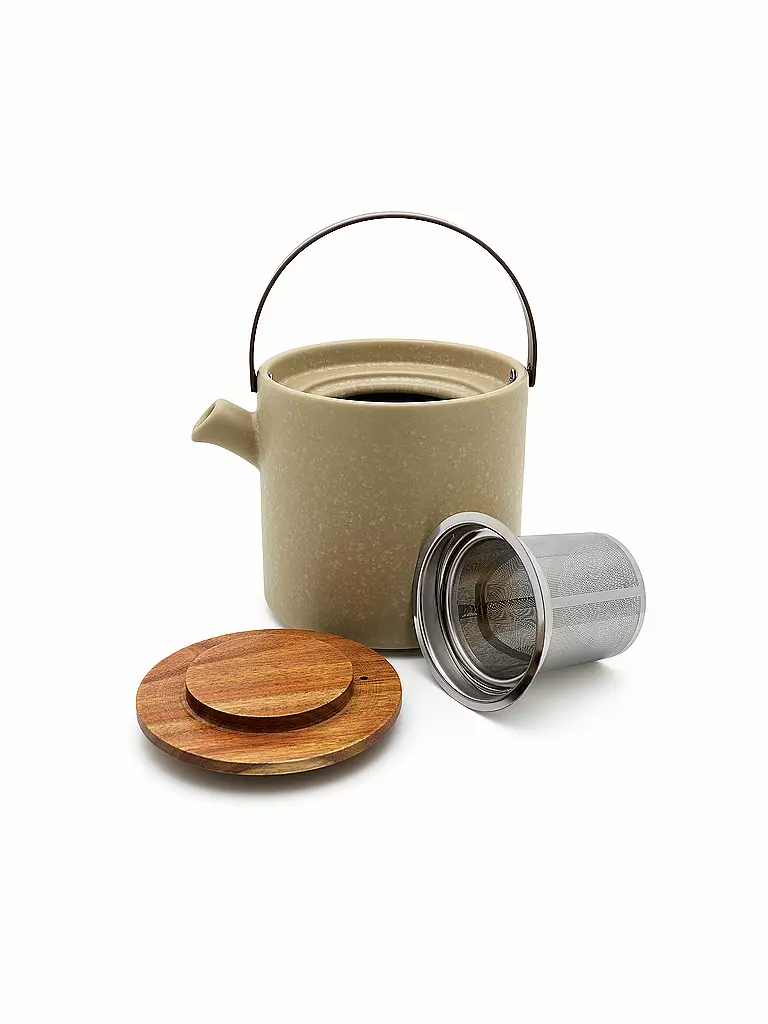 BREDEMEIJER | Set à thé UMEA 1,2l gris argile/acacia | Camel