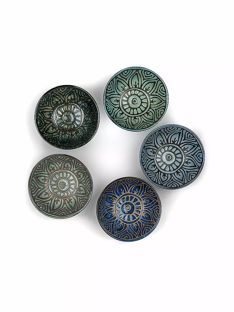 BREDEMEIJER | Tasses à thé JARA, lot de 5, porcelaine / multicolore | Multicolore