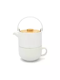 BREDEMEIJER | Théière TEA FOR ONE UMEA 0,5l Gris argile / Bambou | Blanc