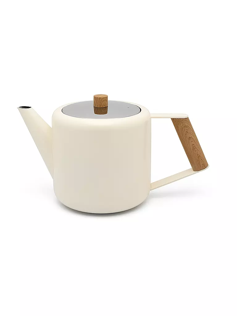 BREDEMEIJER | Théière à double paroi Boston 1,1 l Blanc mat/Aspect bois | Blanc