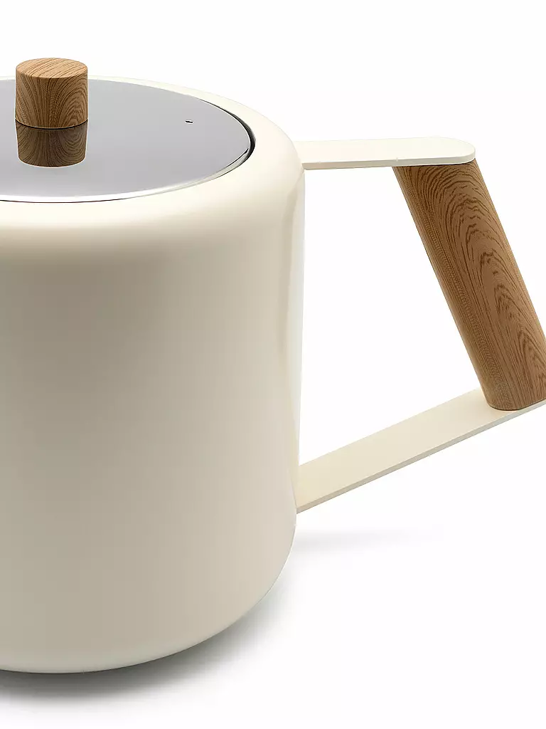 BREDEMEIJER | Théière à double paroi Boston 1,1 l Blanc mat/Aspect bois | Blanc