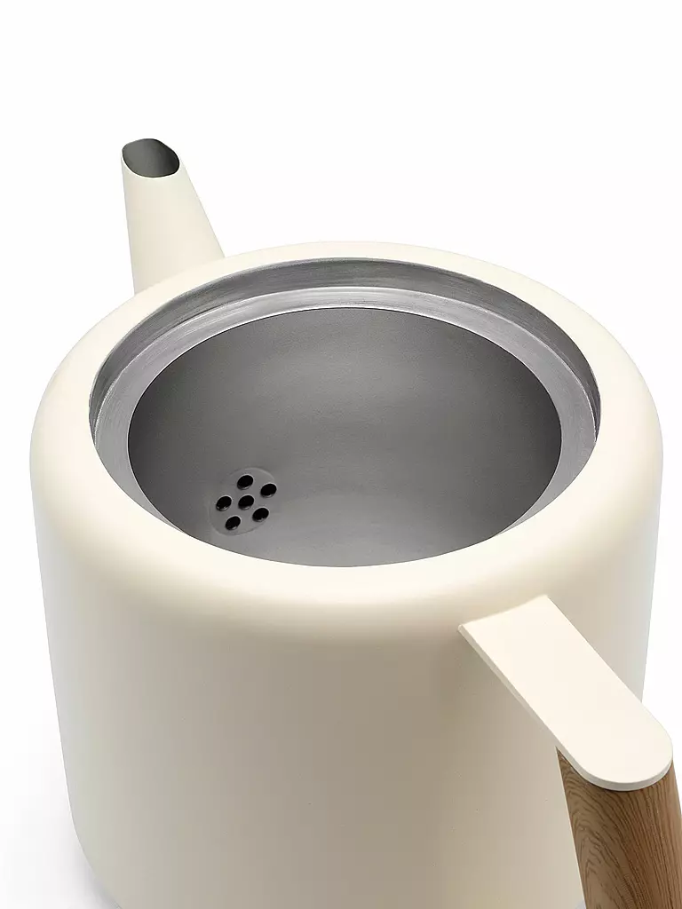 BREDEMEIJER | Théière à double paroi Boston 1,1 l Blanc mat/Aspect bois | Blanc