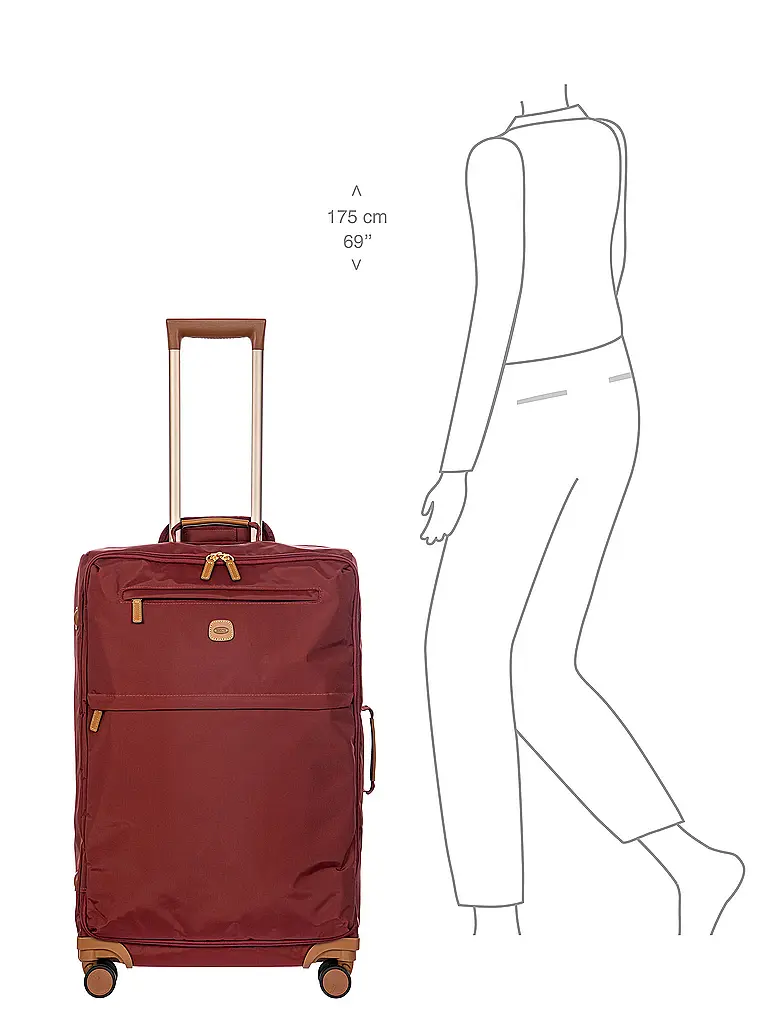BRICS | Trolley souple X-TRAVEL 71cm Bordeaux | Rouge foncé