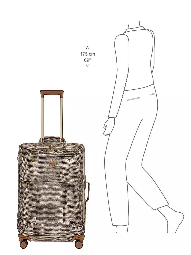 BRICS | Trolley weich X-TRAVEL 71cm Wool Nut | hellbraun