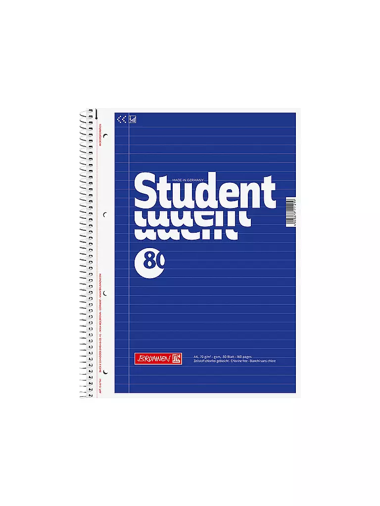 BRUNNEN VERLAG | Bloc-notes A4 - ligné | Aucune couleur