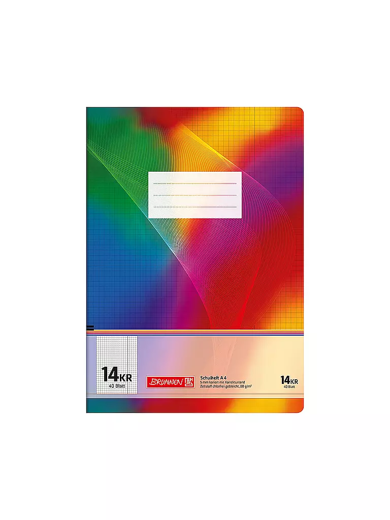 BRUNNEN VERLAG | Cahier A4 quadrillé 5mm 40 feuilles | Aucune couleur