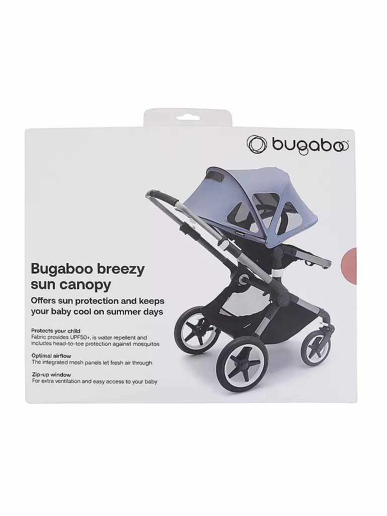 BUGABOO | Pare-soleil pour enfant
Bugaboo breezy
pare-soleil
Offre une protection solaire et garde votre bébé au frais pendant les journées d'été
Protège votre enfant
Le tissu offre une protection UPF50+, est hydrofuge et comprend une protection de la tête a | rosa