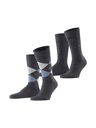 BURLINGTON | Chaussettes homme EVERYDAY, lot de 2, tailles 40-46, anthracite chiné.