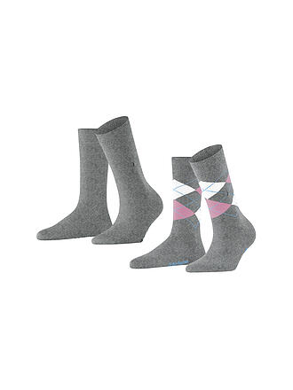 BURLINGTON | Chaussettes femme EVERYDAY, lot de 2, 36-41, gris clair