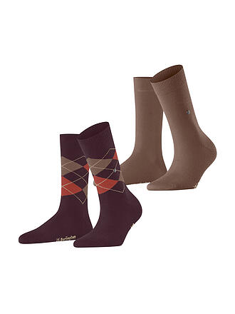 BURLINGTON | Chaussettes femme EVERYDAY lot de 2 36-41 marron
